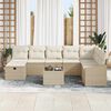 vidaXL Ensemble de canapé de jardin 9 pcs Beige 55 x 62 x 69 cm