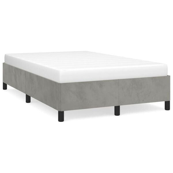 vidaXL Cadre de lit sans matelas gris clair 120x190 cm velours