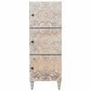 vidaXL Buffet Haut Blanc 40 x 33,5 x 110 cm Bois de mangue massif