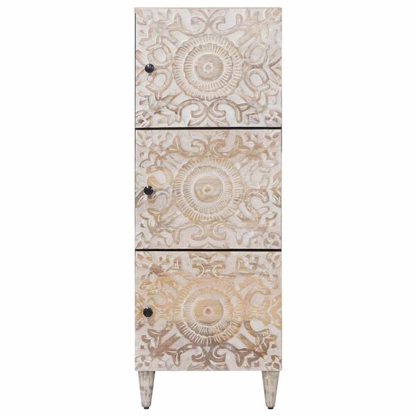 vidaXL Buffet Haut Blanc 40 x 33,5 x 110 cm Bois de mangue massif