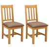 vidaXL Chaise de salle &agrave; manger VENLO 2 pc Bois de ch&ecirc;ne massif