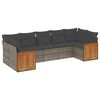 vidaXL Salon de jardin avec coussins 7 pcs gris r&eacute;sine tress&eacute;e