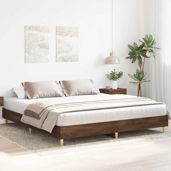 vidaXL Cadre de lit sans matelas ch&ecirc;ne marron 180x200 cm