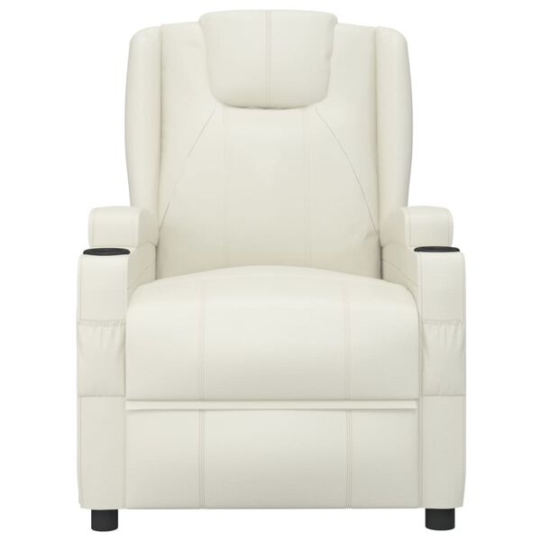 vidaXL Fauteuil inclinable &eacute;lectrique Blanc cr&egrave;me Similicuir
