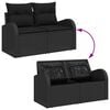 vidaXL Ensemble de canapé de jardin avec coussin 7 pcs Noir polyrotin