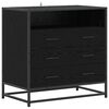 vidaXL Armoire &agrave; tiroirs 3-Tiroir Ch&ecirc;ne noir 70 x 41 x 70 cm