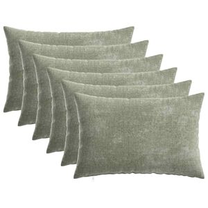 vidaXL Housse de coussin 6 pc HEERLEN Vert 30 x 50 cm Tissu Chenille