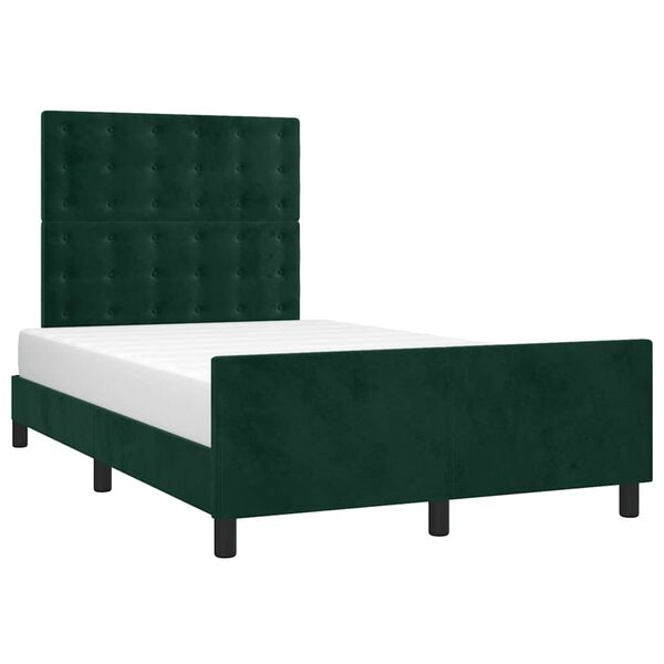 vidaXL Cadre de lit sans matelas vert fonc&eacute; 120x200 cm velours