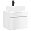 vidaXL Ensemble de mobilier de salle de bain Blanc Bois d'ing&eacute;nierie