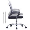vidaXL Chaise de bureau avec dossier en maille Gris Tissu