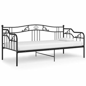 vidaXL Cadre de canap&eacute;-lit sans matelas noir m&eacute;tal 90x200 cm