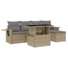 vidaXL Salon de jardin avec coussins 6 pcs beige r&eacute;sine tress&eacute;e