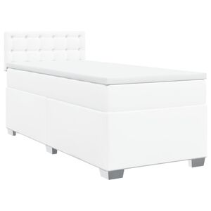 vidaXL Sommier &agrave; lattes de lit avec matelas Blanc 100x200cm Similicuir