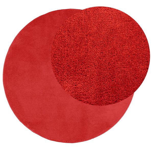 vidaXL Tapis OVIEDO &agrave; poils courts rouge &Oslash; 200 cm