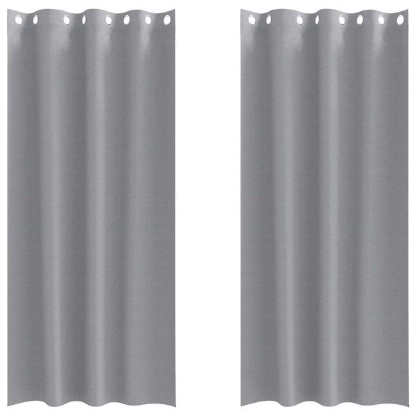 vidaXL Rideaux occultants avec anneaux 2 pcs Gris clair 225 x 140 cm