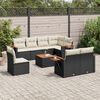 vidaXL Salon de jardin 9 pcs avec coussins noir r&eacute;sine tress&eacute;e