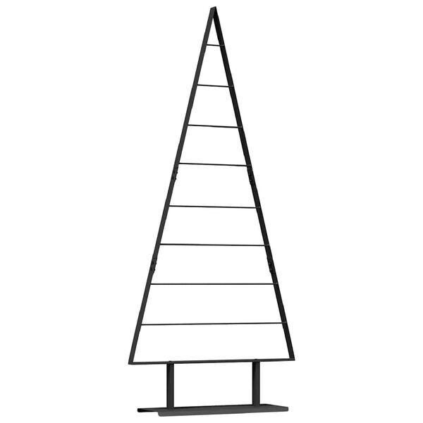 vidaXL Arbre de No&euml;l en m&eacute;tal avec support Noir 180 cm Acier