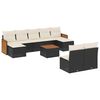 vidaXL Salon de jardin 10 pcs avec coussins noir r&eacute;sine tress&eacute;e