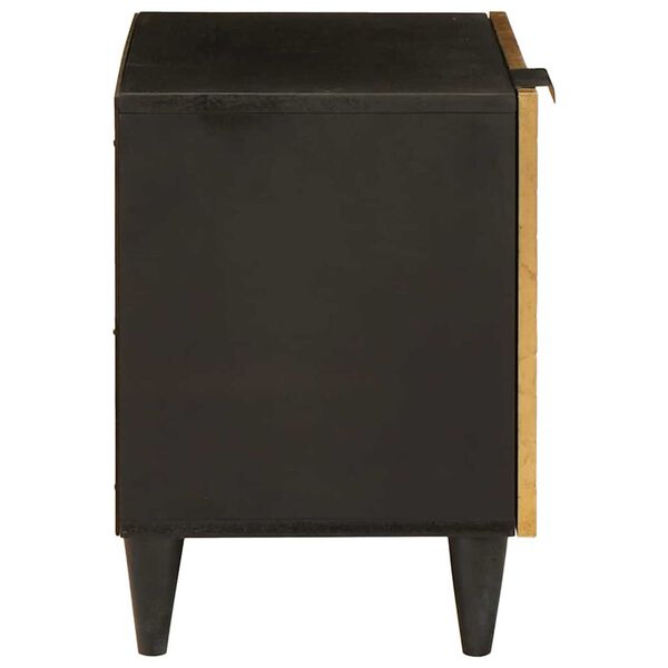 vidaXL Cabinet de chevet Noir et or 40 x 33,5 x 46 cm