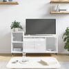 vidaXL Meuble TV Blanc brillant 100x35x55 cm Bois d'ing&eacute;nierie