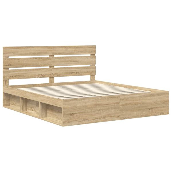 vidaXL Cadre de lit Sonoma 200 x 200 cm Bois de pin massif