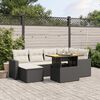 vidaXL Salon de jardin 7 pcs avec coussins noir r&eacute;sine tress&eacute;e