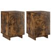 vidaXL Table de chevet 2 pcs Ch&ecirc;ne fum&eacute; 33,5 x 34,5 x 50 cm