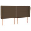 vidaXL T&ecirc;te de lit avec oreilles Marron fonc&eacute; 203x23x118/128 cm Tissu
