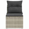 vidaXL Chaise de jardin sans accoudoirs avec coussins gris clair rotin
