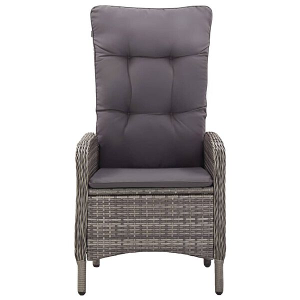 vidaXL Ensemble de bistro de jardin 3 pcs Résine tressée Gris