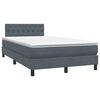 vidaXL Sommier &agrave; lattes de lit et matelas et LED gris fonc&eacute; 120x220cm velours