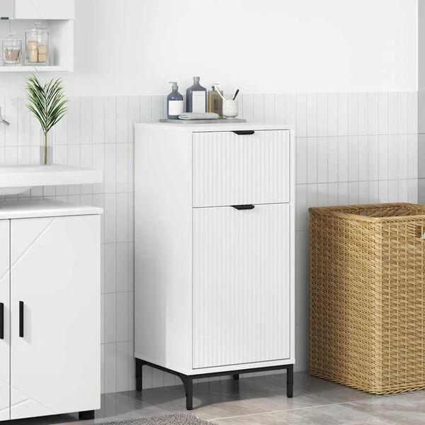vidaXL Cabinet de salle de bain avec stockage Blanc 39.5 x 36 x 88 cm