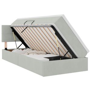 vidaXL Lit de Rangement avec matelas Gris clair 90 x 200 cm Velours
