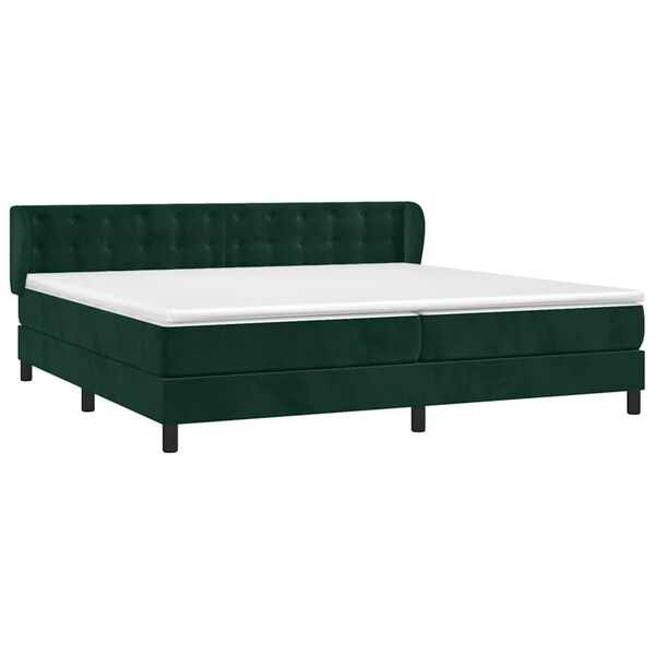 vidaXL Sommier &agrave; lattes de lit et matelas Vert fonc&eacute; 200x200cm Velours