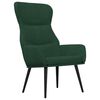 vidaXL Chaise de relaxation avec tabouret Vert fonc&eacute; Tissu