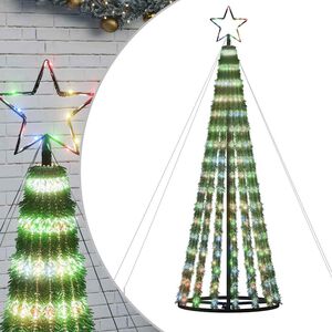 vidaXL Sapin de No&euml;l &agrave; LED 275 LED color&eacute;es 180 cm