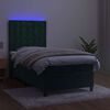 vidaXL Sommier &agrave; lattes de lit matelas et LED Vert fonc&eacute; 100x200 cm