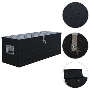 vidaXL Bo&icirc;te en aluminium 1085x370x400 mm Noir