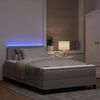 vidaXL Lit &agrave; ressorts avec matelas avec LED Taupe 120 x 200 cm tissu