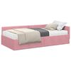 vidaXL Cadre de lit d'angle avec matelas Autre 2 pcs Gris Velours