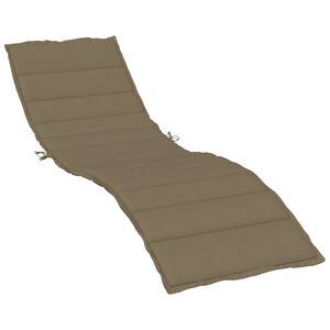 vidaXL Coussin de chaise longue taupe m&eacute;lang&eacute; 200x50x4 cm tissu