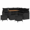 vidaXL Ensemble de canap&eacute; de jardin avec coussin 8 pcs Noir polyrotin