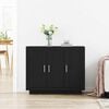 vidaXL Buffet Ch&ecirc;ne noir 92 x 35 x 75 cm Bois d'ing&eacute;nierie