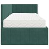 vidaXL Cadre de lit d'angle avec matelas 2 pcs Vert Velours