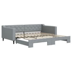 vidaXL Lit de jour avec gigogne sans matelas gris clair 100x200 cm