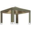 vidaXL Tonnelle avec double toit et lumi&egrave;res LED 3x3x2,7 m Taupe