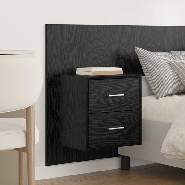 vidaXL T&ecirc;te de lit avec armoire 3 pcs Ch&ecirc;ne noir Bois d'ing&eacute;nierie