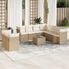 vidaXL Salon de jardin avec coussins 10 pcs beige r&eacute;sine tress&eacute;e