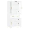 vidaXL Buffet haut Blanc 69,5x34x180 cm Bois d'ingénierie