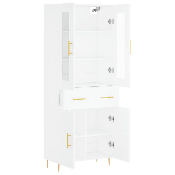 vidaXL Buffet haut Blanc 69,5x34x180 cm Bois d'ingénierie